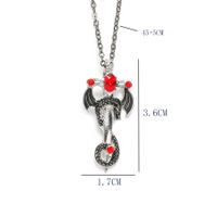 Wholesale Jewelry Retro Cross Dragon Alloy Iron Rhinestones Pendant Necklace main image 2