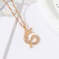 Chinoiserie Animal Alloy Inlay Rhinestones Unisex Pendant Necklace sku image 3