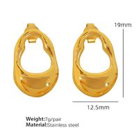 1 Pair Simple Style Commute Solid Color Irregular Plating Three-dimensional Titanium Steel 18k Gold Plated Ear Studs main image 3