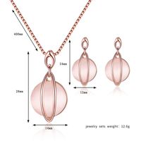 Simple Style Geometric Alloy Plating Inlay Opal Women's Earrings Necklace main image 2