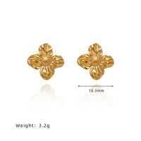 1 Pair IG Style Flower Plating Stainless Steel 18K Gold Plated Ear Studs main image 2