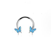 1 Piece Nose Rings & Studs Streetwear Butterfly 304 Stainless Steel Alloy Epoxy Palladium Plating main image 4