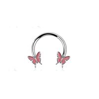 1 Piece Nose Rings & Studs Streetwear Butterfly 304 Stainless Steel Alloy Epoxy Palladium Plating main image 5