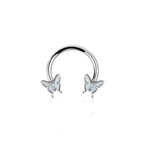 1 Piece Nose Rings & Studs Streetwear Butterfly 304 Stainless Steel Alloy Epoxy Palladium Plating main image 3