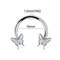 1 Piece Nose Rings & Studs Streetwear Butterfly 304 Stainless Steel Alloy Epoxy Palladium Plating main image 2