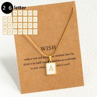 Wholesale Luxurious Letter Stainless Steel Plating Inlay 18K Gold Plated Shell Pendant Necklace main image 1