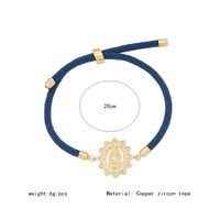 Retro Simple Style Human Round Rope Copper Plating Zircon Women's Drawstring Bracelets sku image 2