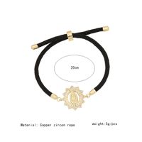 Retro Simple Style Human Round Rope Copper Plating Zircon Women's Drawstring Bracelets sku image 3
