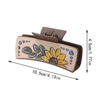 Women's Vintage Style Cactus Sunflower Pu Leather Plastic Hair Claws sku image 1