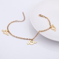 Simple Style Heart Shape Titanium Steel 18K Gold Plated Valentine'S Day Women's Anklet main image 5