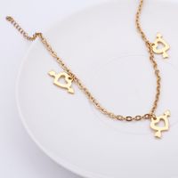 Simple Style Heart Shape Titanium Steel 18K Gold Plated Valentine'S Day Women's Anklet main image 4