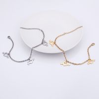 Simple Style Heart Shape Titanium Steel 18K Gold Plated Valentine'S Day Women's Anklet main image 1