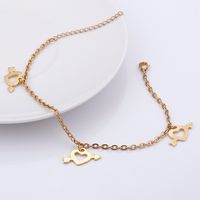 Simple Style Heart Shape Titanium Steel 18K Gold Plated Valentine'S Day Women's Anklet main image 6