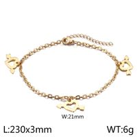 Simple Style Heart Shape Titanium Steel 18K Gold Plated Valentine'S Day Women's Anklet sku image 2