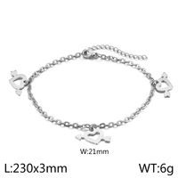 Simple Style Heart Shape Titanium Steel 18K Gold Plated Valentine'S Day Women's Anklet sku image 1