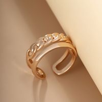Xuping Einfacher Stil Geometrisch Legierung Kupfer Überzug 18 Karat Vergoldet Frau Offener Ring main image 5