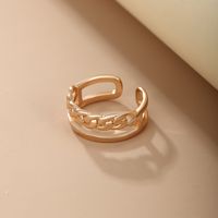 Xuping Einfacher Stil Geometrisch Legierung Kupfer Überzug 18 Karat Vergoldet Frau Offener Ring main image 1