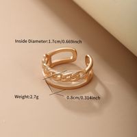 Xuping Simple Style Geometric Alloy Copper Plating 18k Gold Plated Women's Open Rings sku image 1