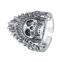Wholesale Retro Skull Copper Plating Silver Plated Rings main image 1