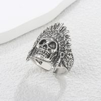 Wholesale Retro Skull Copper Plating Silver Plated Rings main image 3
