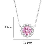 Lady Sun Flower Sterling Silver Plating Inlay Zircon Pendant Necklace main image 6