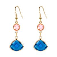 1 Pair Elegant Basic Water Droplets Copper Inlay Gem Crystal Drop Earrings sku image 2