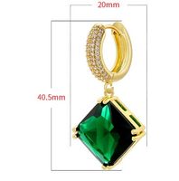 1 Pair Elegant Luxurious Rhombus Plating Inlay Copper Zircon 18k Gold Plated Drop Earrings main image 2