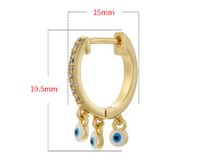 1 Pair Hip-hop Vintage Style Devil's Eye Enamel Plating Inlay Copper Zircon 18k Gold Plated Drop Earrings main image 2