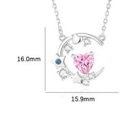 Lady Star Moon Butterfly Sterling Silver Inlay Artificial Gemstones Pendant Necklace main image 6