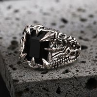 Punk Paw Print Alloy Inlay Zircon Unisex Open Rings sku image 1