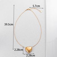 304 Stainless Steel 18K Gold Plated French Style Simple Style Classic Style Heart Shape Earrings Necklace main image 3