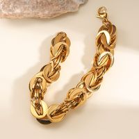 Casual Simple Style Solid Color 201 Stainless Steel 18K Gold Plated Bracelets In Bulk main image 4