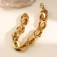 Casual Simple Style Solid Color 201 Stainless Steel 18K Gold Plated Bracelets In Bulk sku image 1