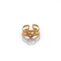 Einfacher Stil Herzform Rostfreier Stahl 18 Karat Vergoldet Ringe Ohrringe Halskette main image 6