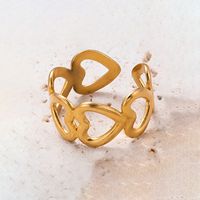 Einfacher Stil Herzform Rostfreier Stahl 18 Karat Vergoldet Ringe Ohrringe Halskette sku image 4