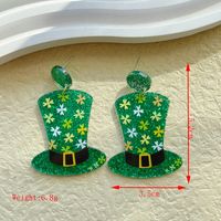 1 Pair Ethnic Style Four Leaf Clover Polishing Plating Arylic 14k Gold Plated Drop Earrings main image 2