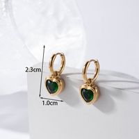 1 Pair French Style Simple Style C Shape Pentagram Heart Shape Inlay Stainless Steel Zircon 18k Gold Plated Hoop Earrings Drop Earrings Ear Studs main image 4