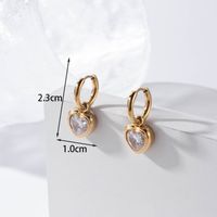 1 Pair French Style Simple Style C Shape Pentagram Heart Shape Inlay Stainless Steel Zircon 18k Gold Plated Hoop Earrings Drop Earrings Ear Studs sku image 3