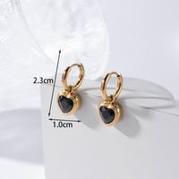 1 Paire À La Française Style Simple Forme C Pentacle Forme De Cœur Incruster Acier Inoxydable Zircon Plaqué Or 18k Boucles D'oreilles Cerceau Boucles D'oreilles Boucles D'oreilles main image 7