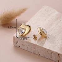 1 Pair French Style Simple Style C Shape Pentagram Heart Shape Inlay Stainless Steel Zircon 18k Gold Plated Hoop Earrings Drop Earrings Ear Studs main image 8