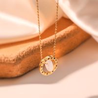 304 Stainless Steel 18K Gold Plated Simple Style Plating Inlay Letter Roman Numeral Zircon Pendant Necklace main image 5