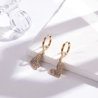1 Pair French Style Simple Style Heart Shape Life Tree Plating Hollow Out Inlay Stainless Steel Zircon 18k Gold Plated Drop Earrings main image 4