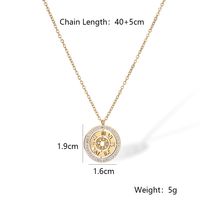 304 Stainless Steel 18K Gold Plated Simple Style Plating Inlay Letter Roman Numeral Zircon Pendant Necklace main image 2