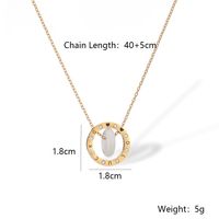 304 Stainless Steel 18K Gold Plated Simple Style Plating Inlay Letter Roman Numeral Zircon Pendant Necklace main image 3