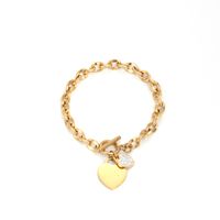 Vintage Style French Style Simple Style Heart Shape Pineapple Stainless Steel Plating Inlay Zircon 18k Gold Plated Bracelets Earrings main image 9