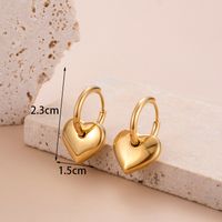 Vintage Style French Style Simple Style Heart Shape Pineapple Stainless Steel Plating Inlay Zircon 18k Gold Plated Bracelets Earrings sku image 2