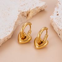 Vintage Style French Style Simple Style Heart Shape Pineapple Stainless Steel Plating Inlay Zircon 18k Gold Plated Bracelets Earrings main image 6