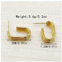 1 Pair Elegant French Style Classic Style U Shape Patchwork Plating Metal 304 Stainless Steel 14K Gold Plated Ear Studs main image 2