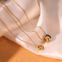 304 Stainless Steel 18K Gold Plated Simple Style Plating Inlay Geometric Circle Zircon Necklace main image 3