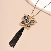 Elegant Simple Style Butterfly Alloy Tassel Plating Women's Sweater Chain main image 4
